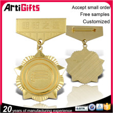 Medalla de oro de placas de aleación de metal promocional y medalla de etiquetas